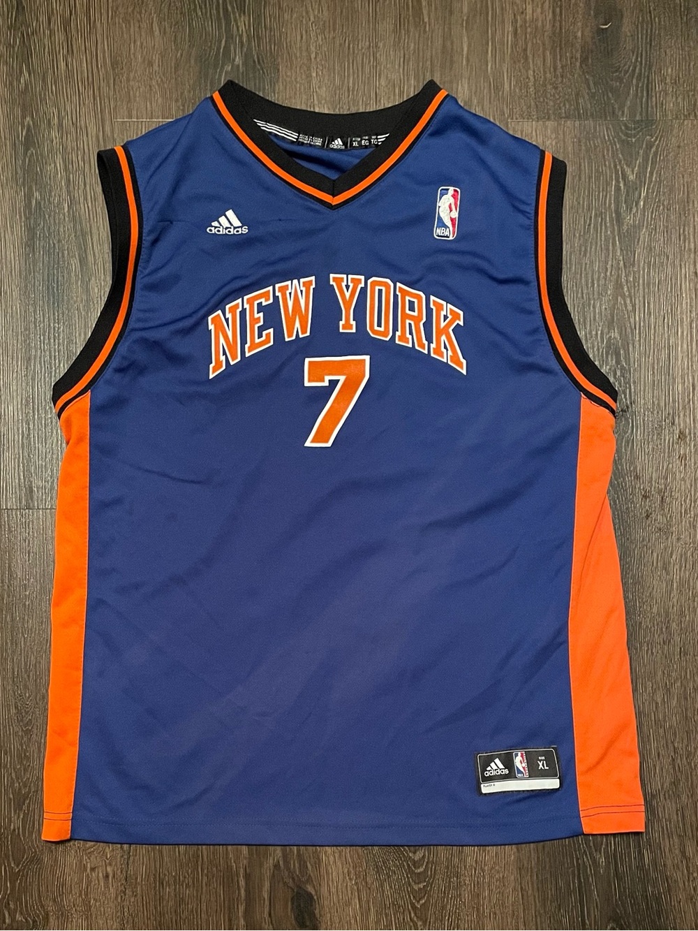 Carmelo Anthony New York Knicks Jersey Yourh XL Blue Adidas NBA #7 READ